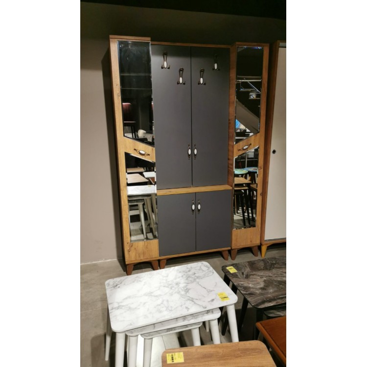 Çok Yönlü Portmanto 130 Cm Atlantik Çam-Antrasit (Özel Ölçü Ve Renk)