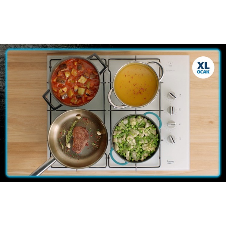 Beko BOCD T 6510 EG 65 cm Gazlı Cam Tablalı Ocak 65 cm